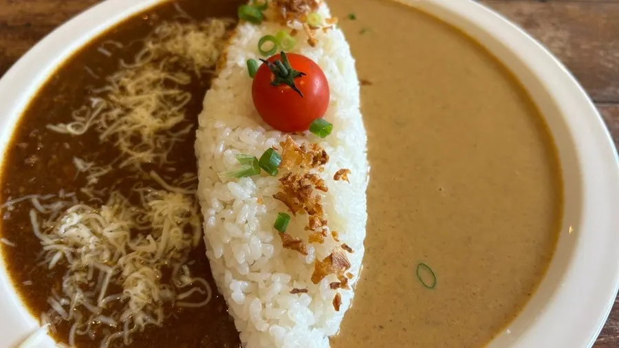 A nearly finished plate of curry