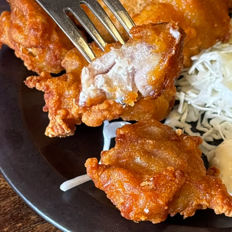 Karaage and sweet potato cheese croquette ordered as sides