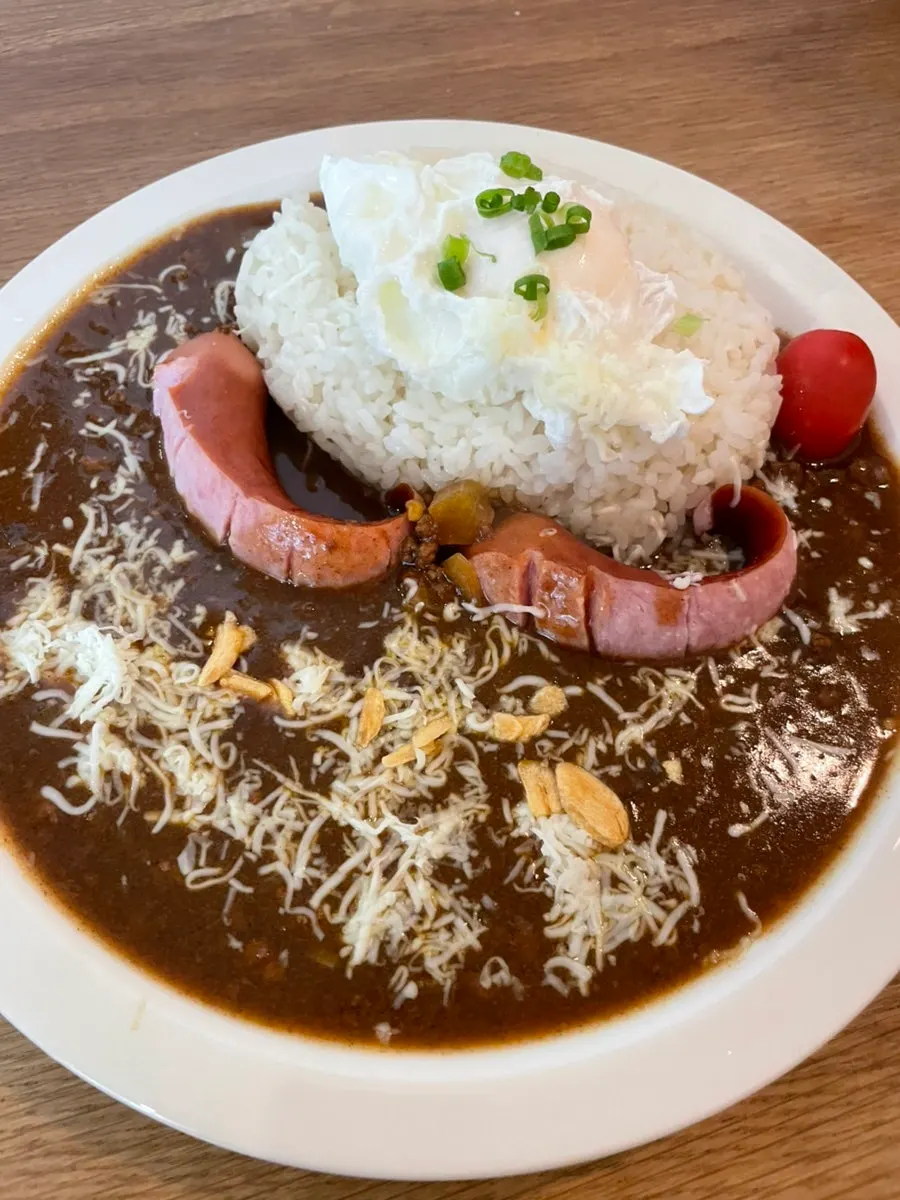 A spoonful of the brisket cream curry the kids enjoyed