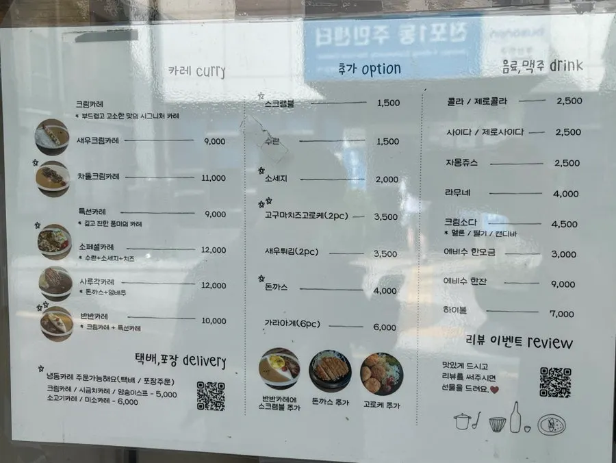 Sarugak20's curry menu board