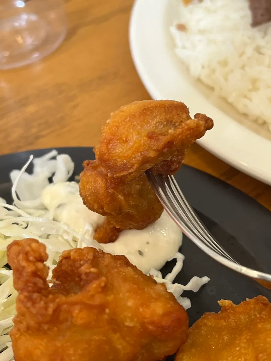 Karaage served with dipping sauce