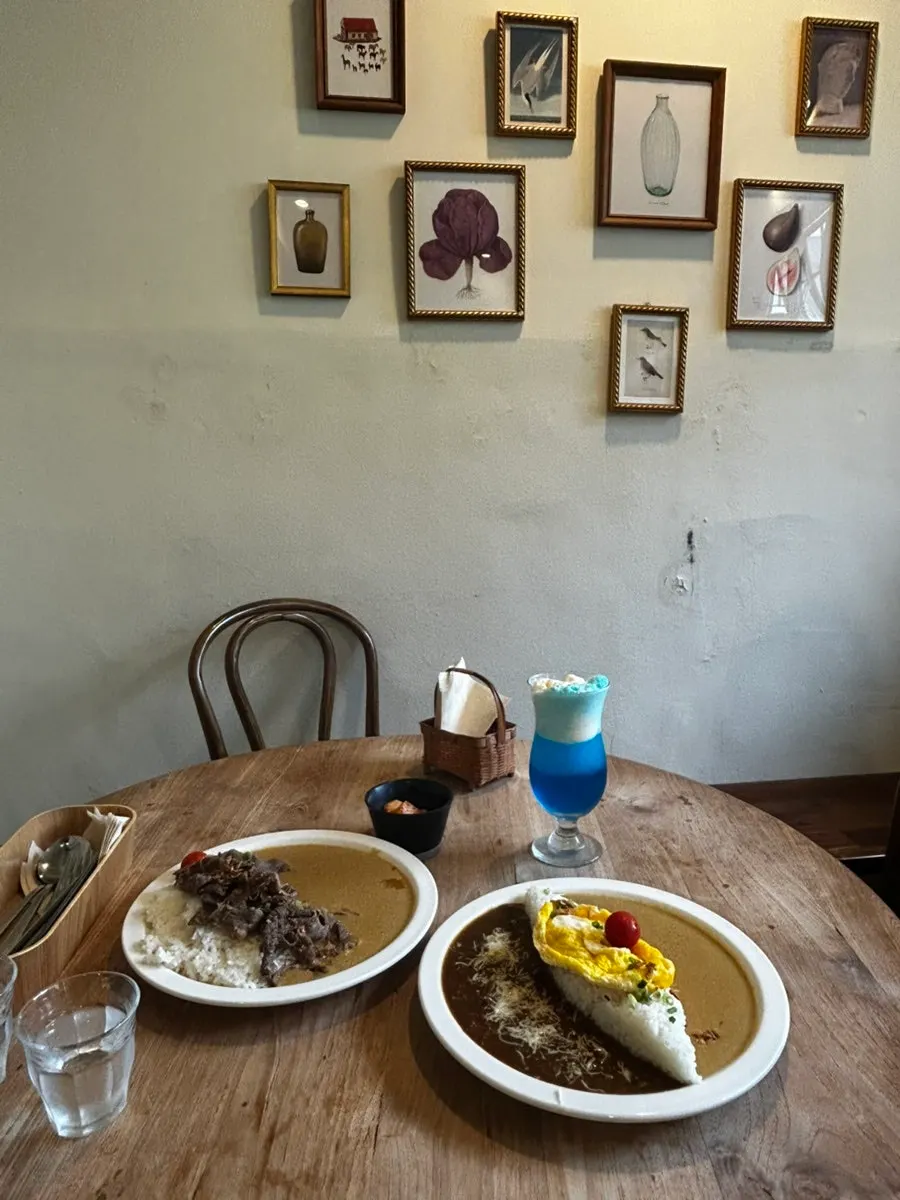 Half-and-half curry served with added tonkatsu