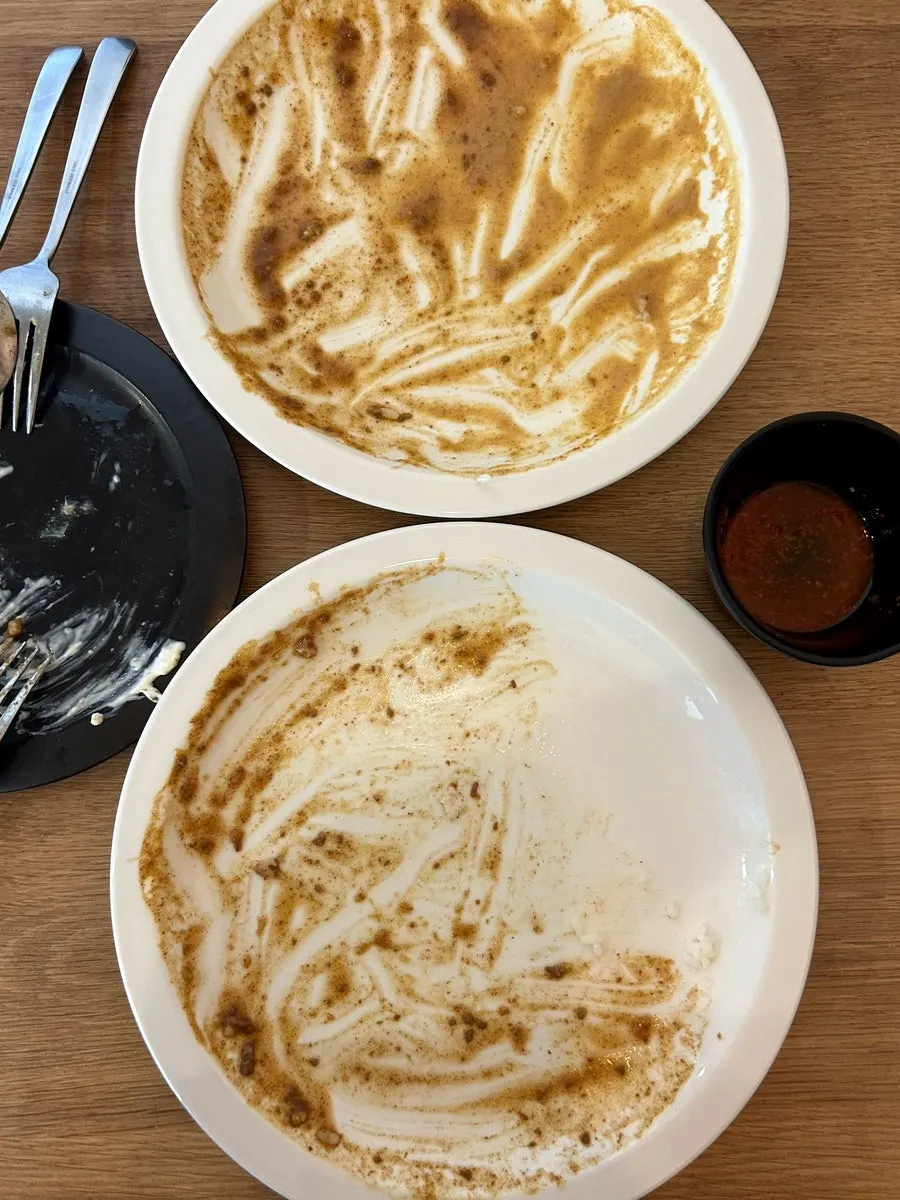 Table set with curry and fried dishes together