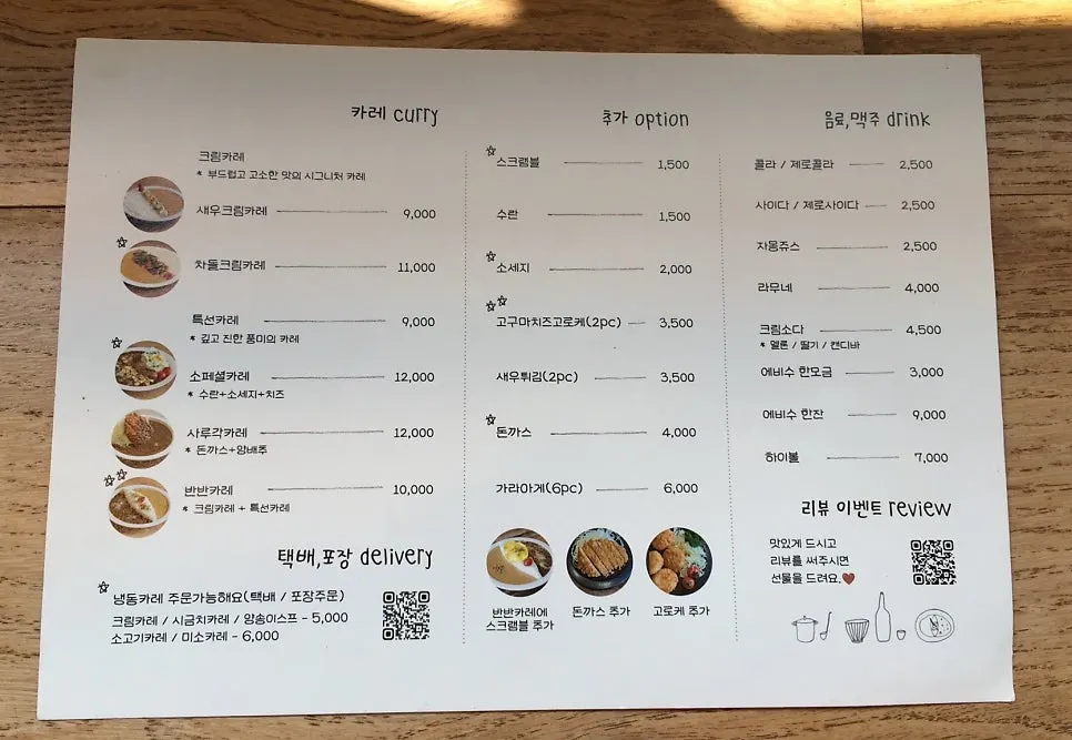 Sarugak20 curry menu board