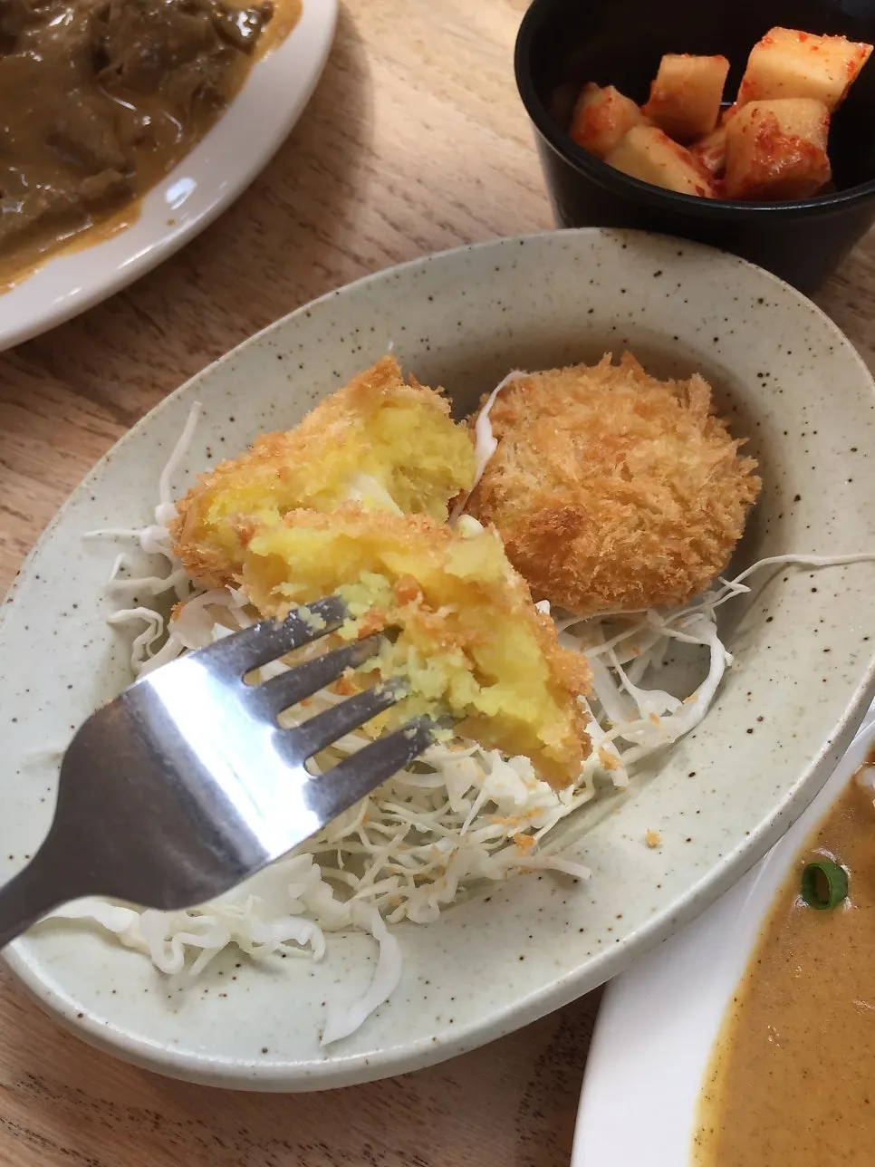 Sweet potato cheese croquette ordered as a side