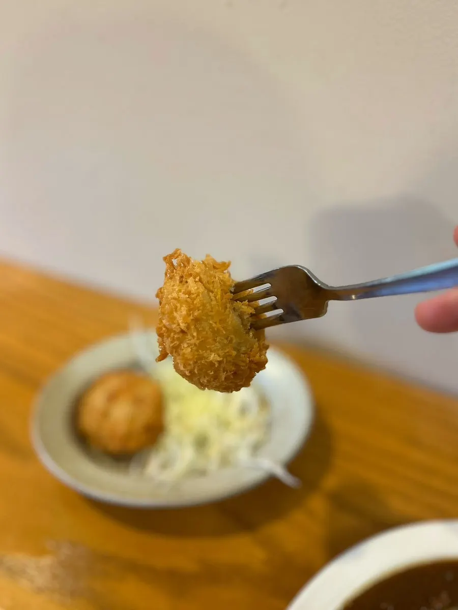 바삭한 고구마 치즈 고로케 단면