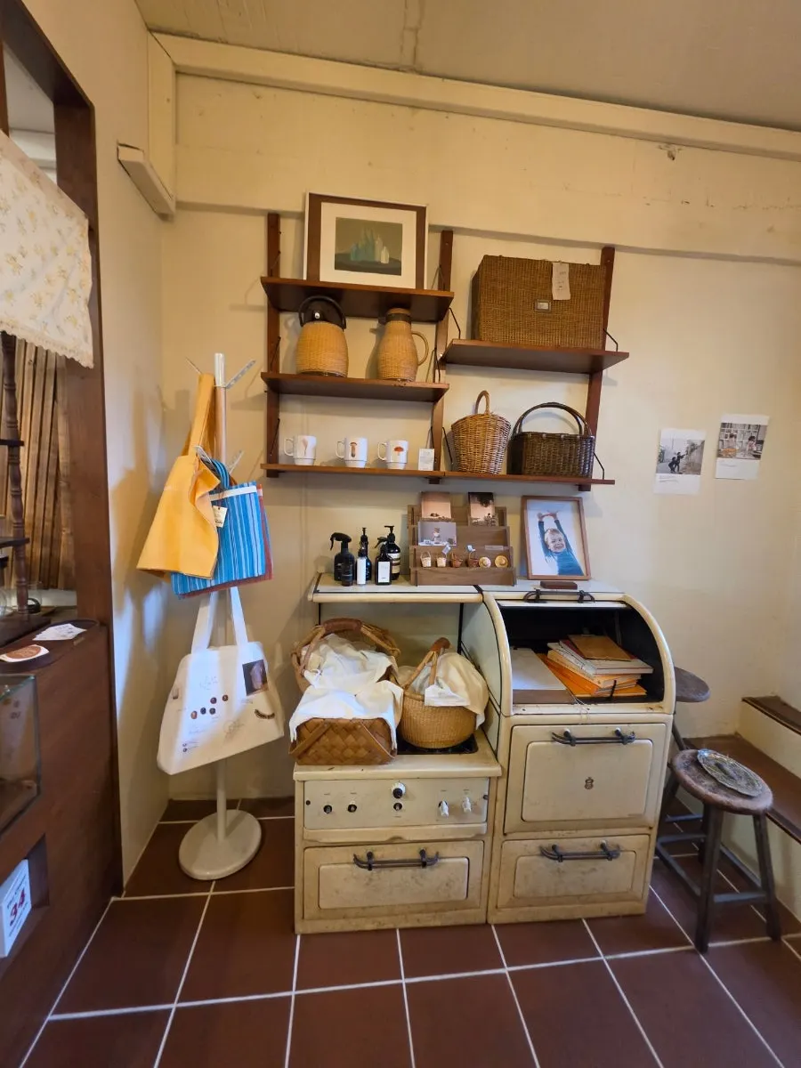 Rattan bags for sale on display