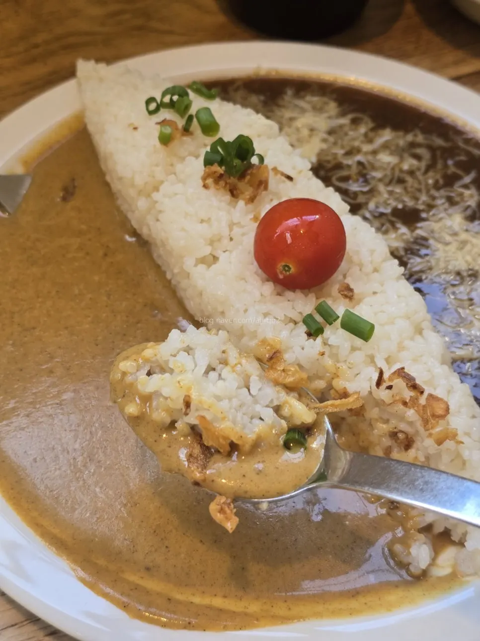 반반카레의 크림카레 부분 클로즈업