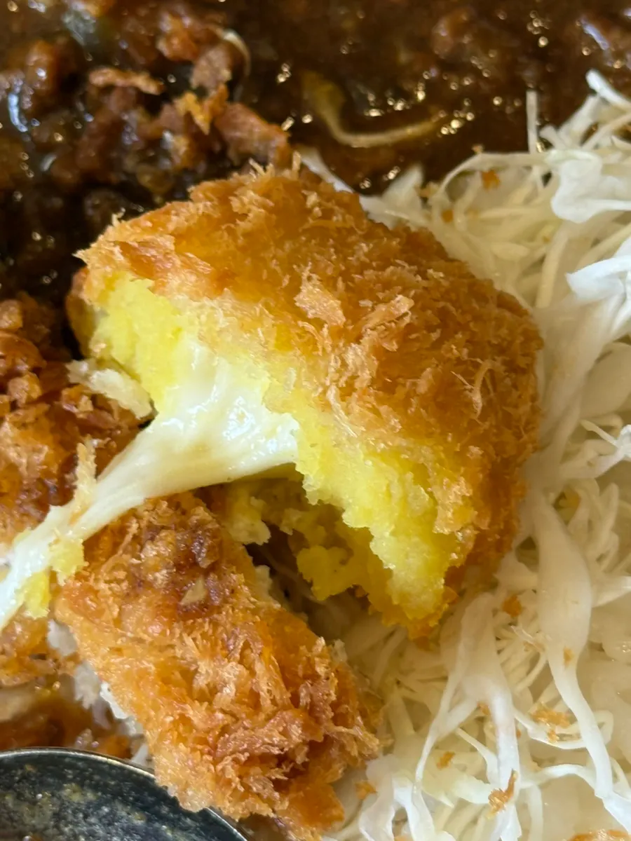 Sweet potato cheese croquettes and cabbage