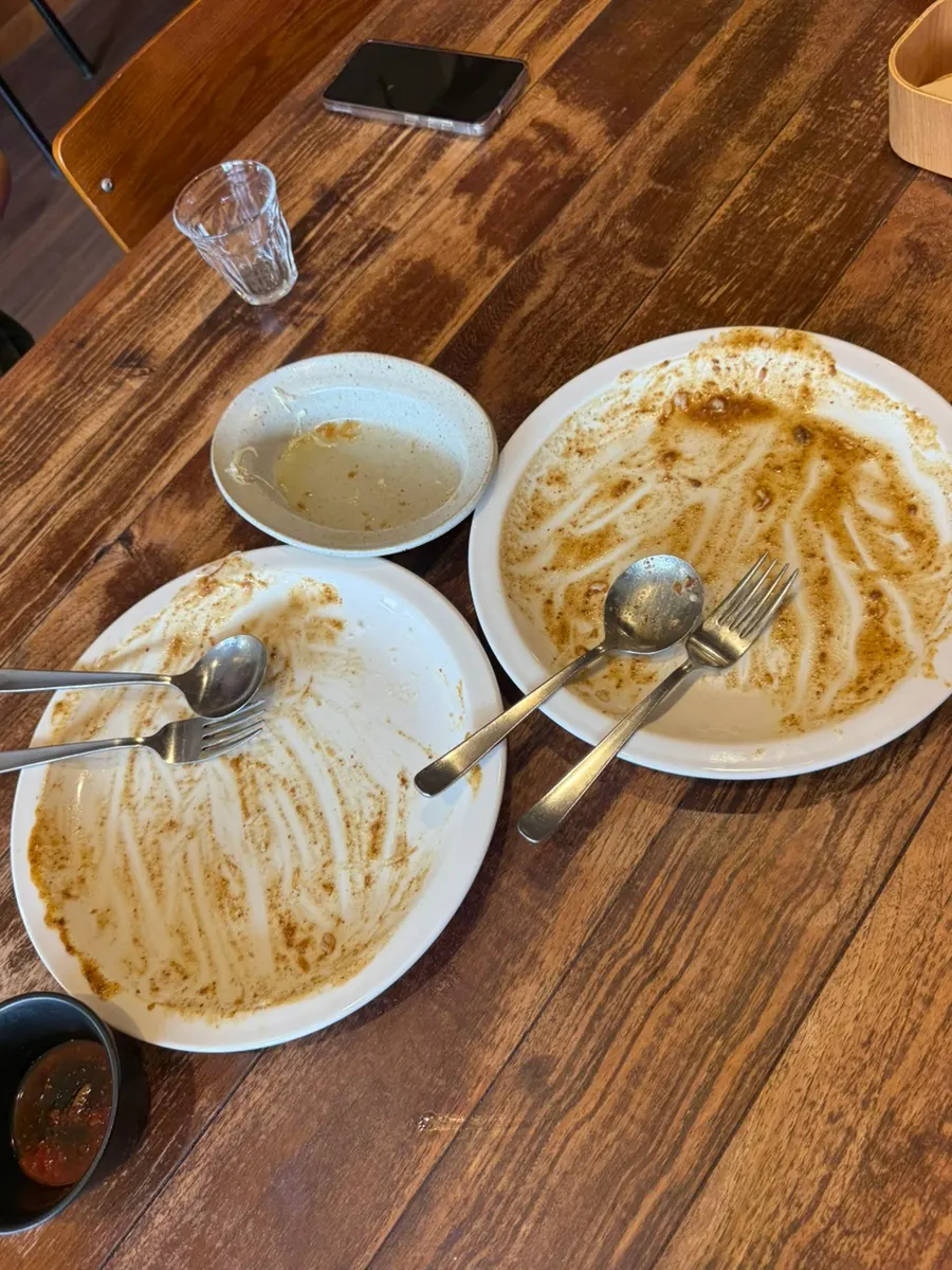 A meal with every last bit of curry scraped clean