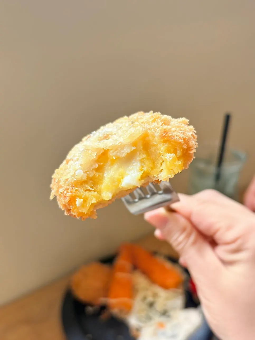 Sweet potato cheese croquette with whole mozzarella
