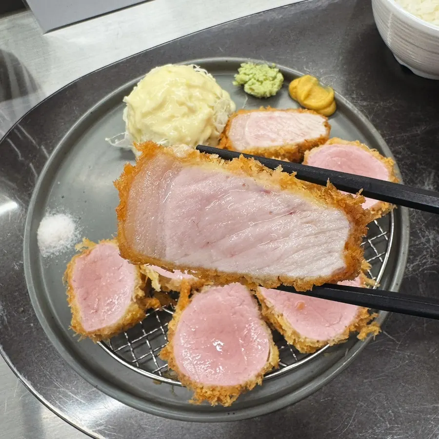 Moist hire katsu cross-section