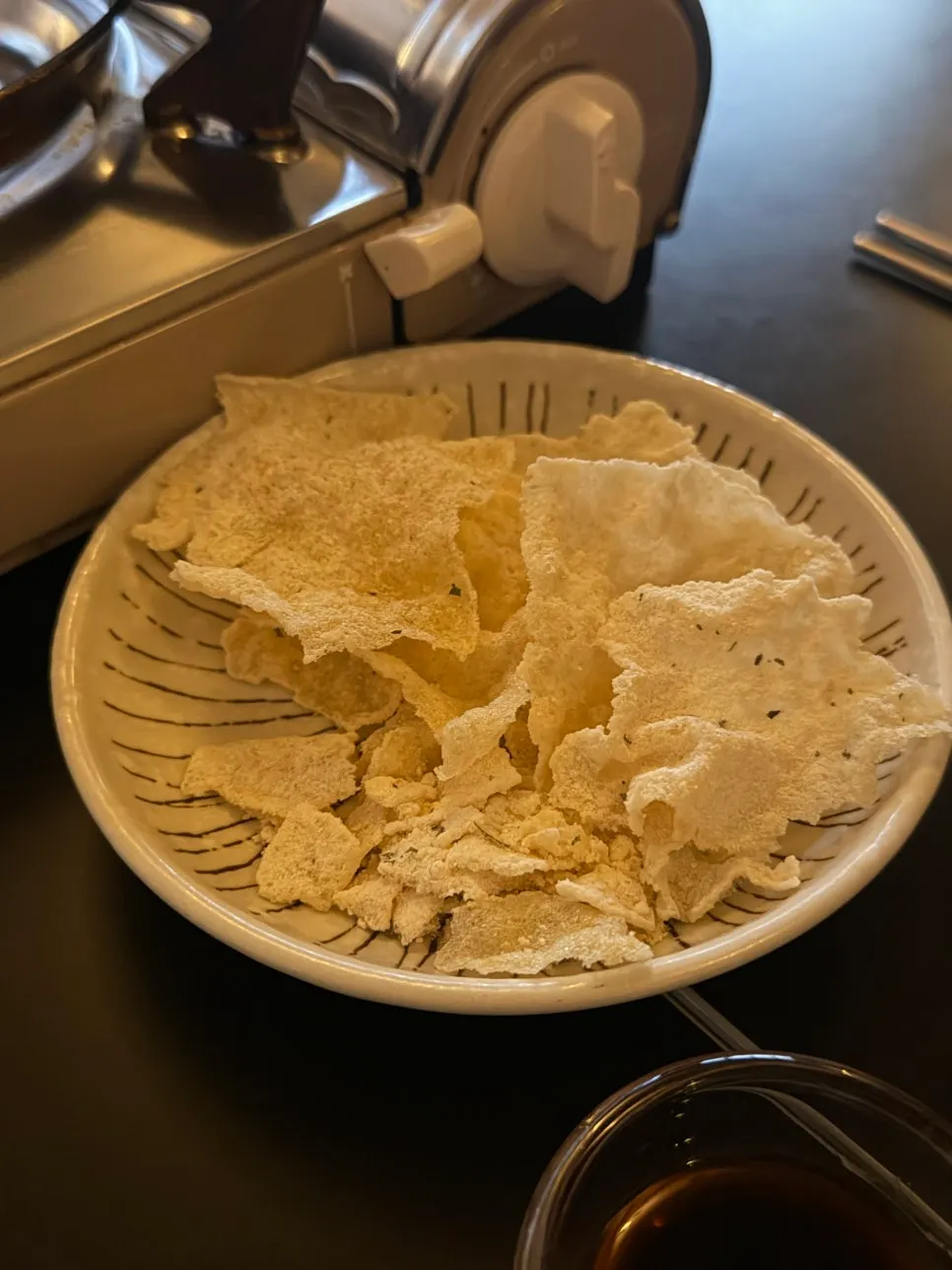 Basic snack crackers served with beer