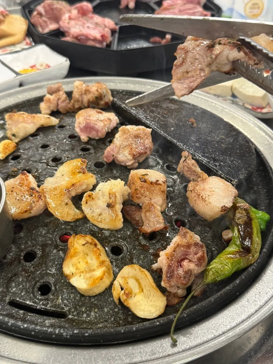 The final spread of meat shared with friends