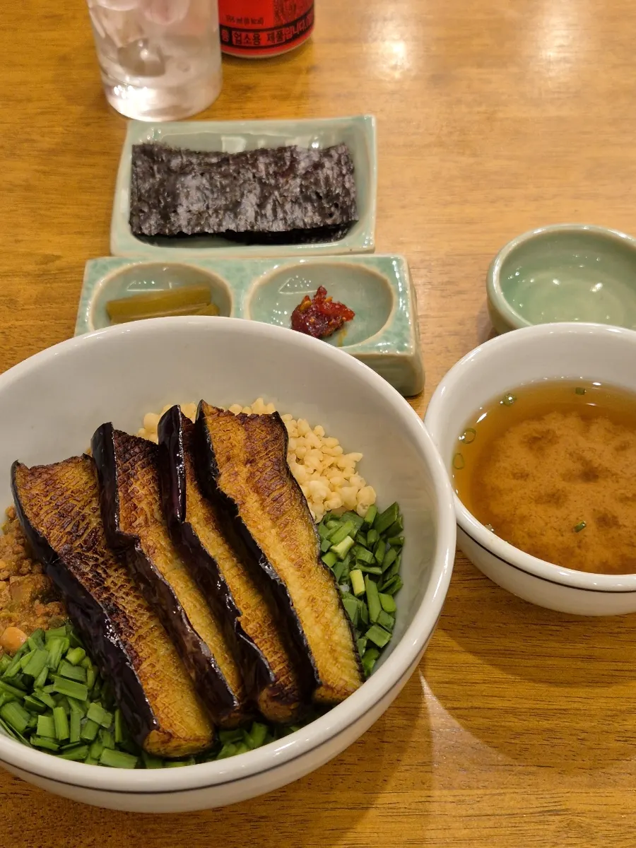 Korean meal set with soup and side dishes