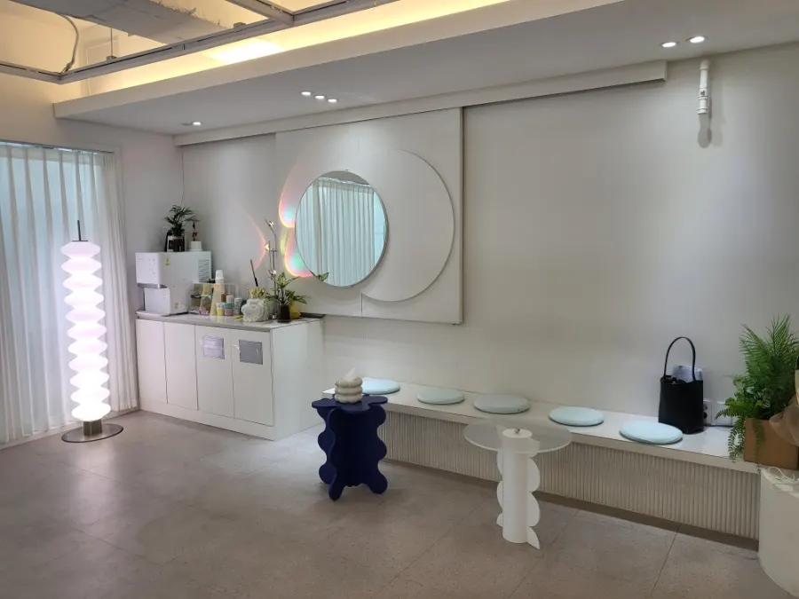 White-toned interior inside Double D