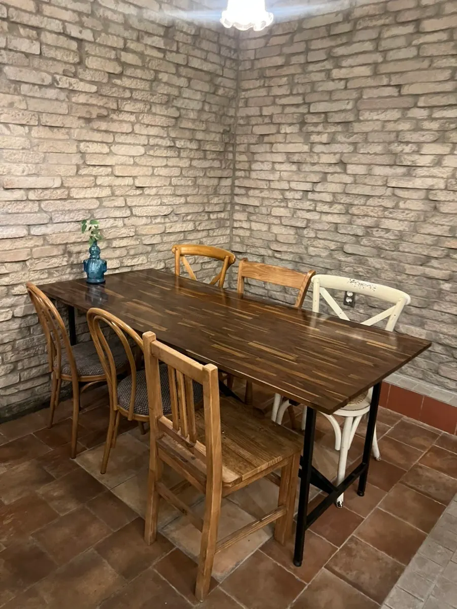 Café seating area with generously spaced tables