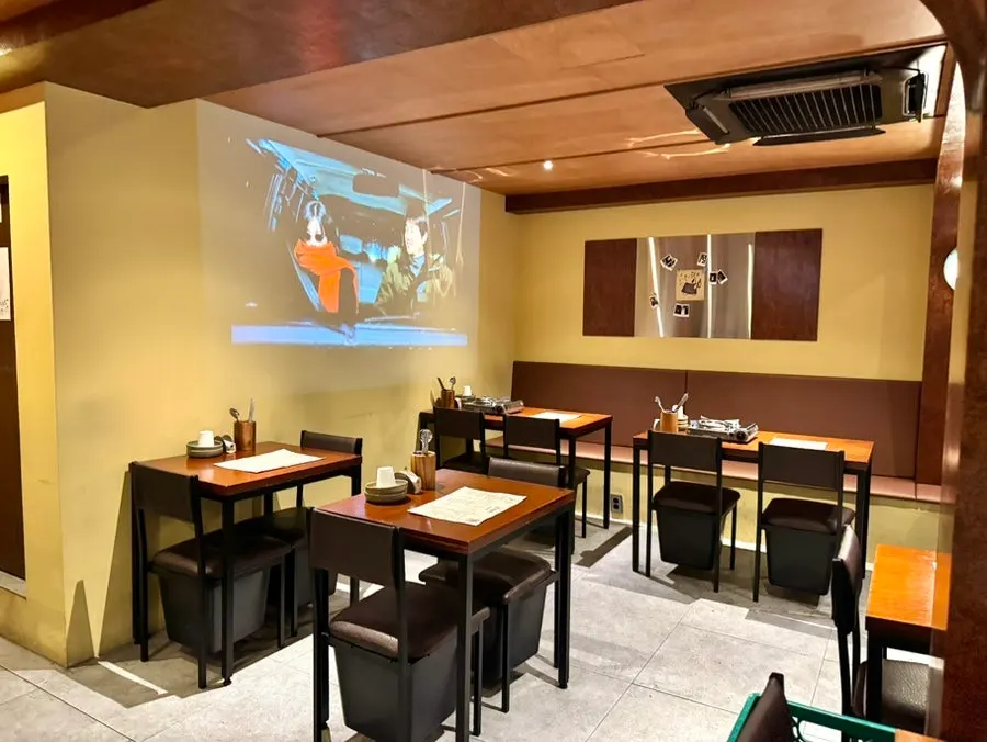 Interior of Ganbame with soft lighting