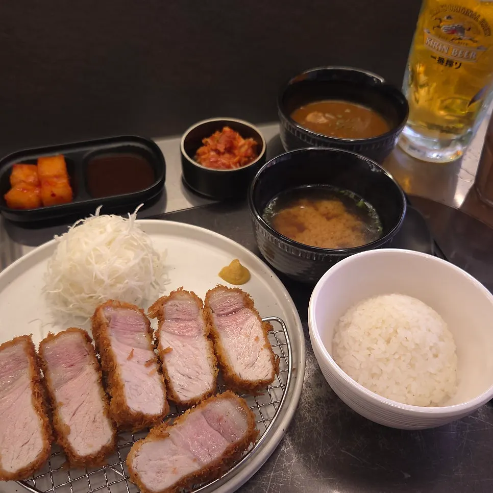 Katsu set served with rice and jangguk soup