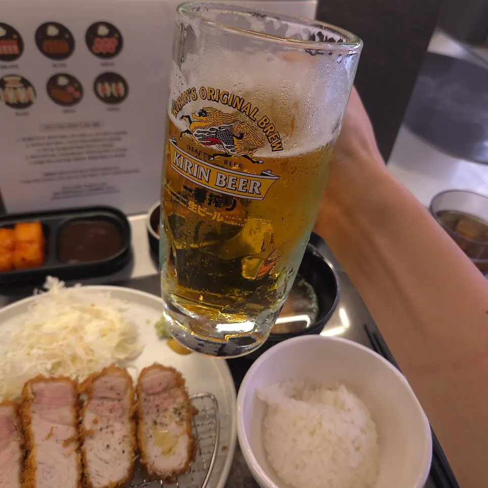 Sang loin katsu drizzled with truffle oil