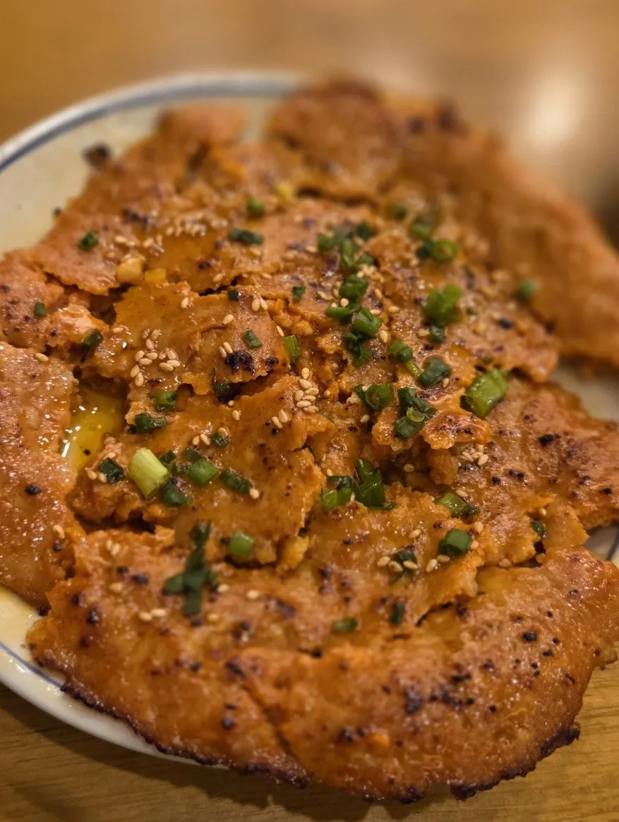 Gondre rice with chive soy sauce