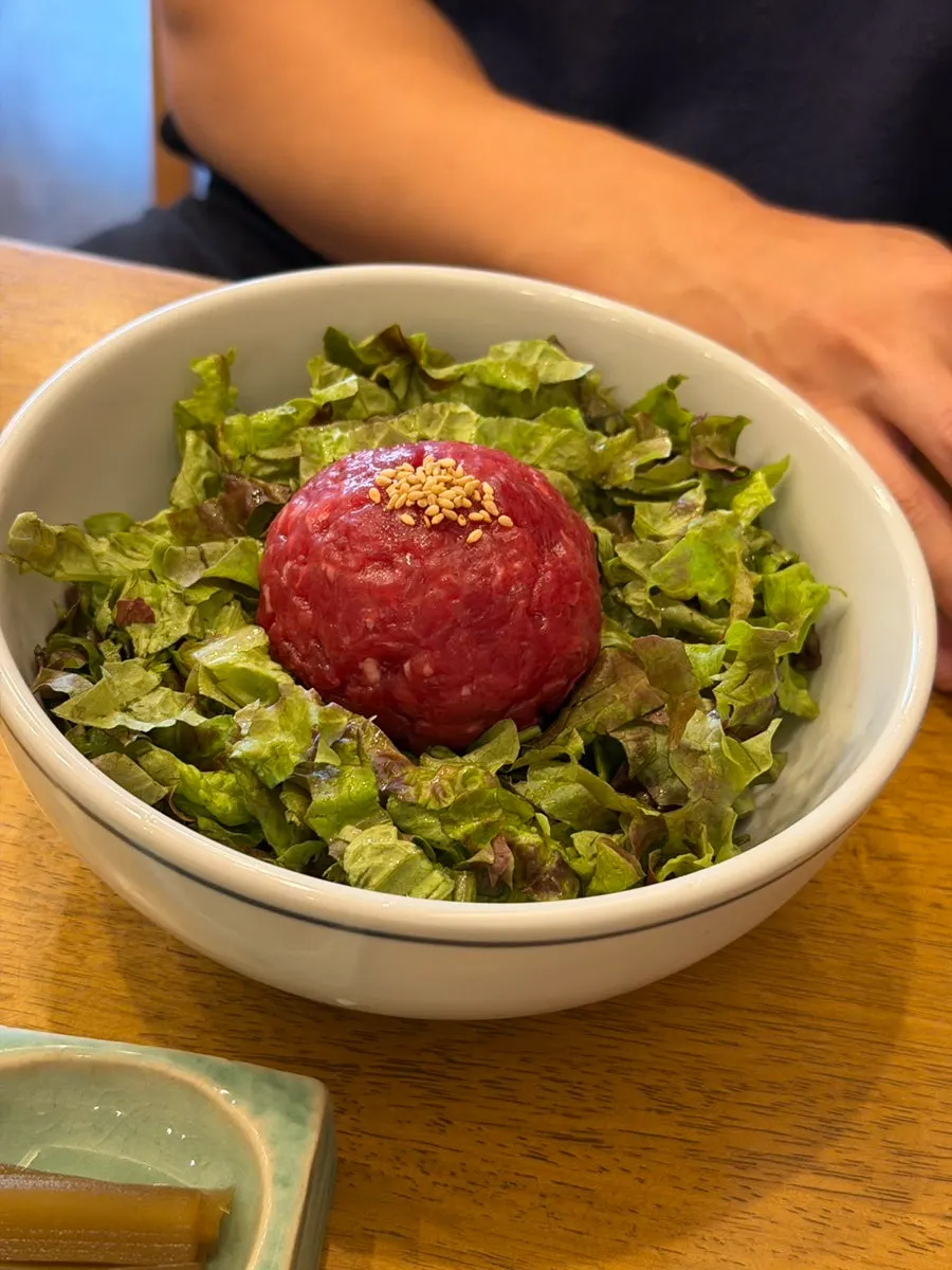 Hyangtaek's yukhoe bibimbap loaded with raw beef