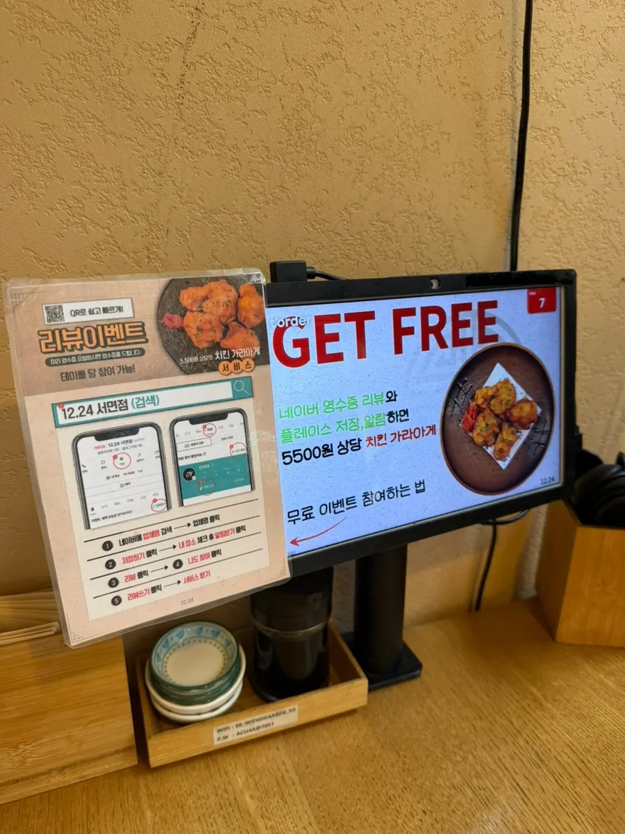 Table menu with pictures