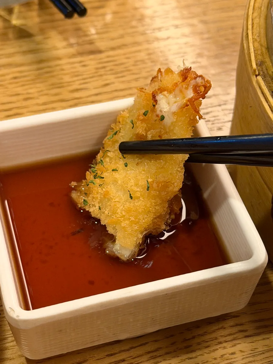Kushikatsu skewers including fried mozzarella cheese