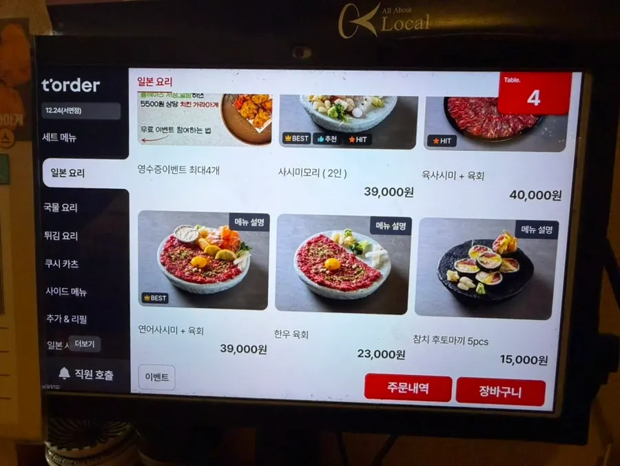 The Japanese dishes and soup dishes menu page