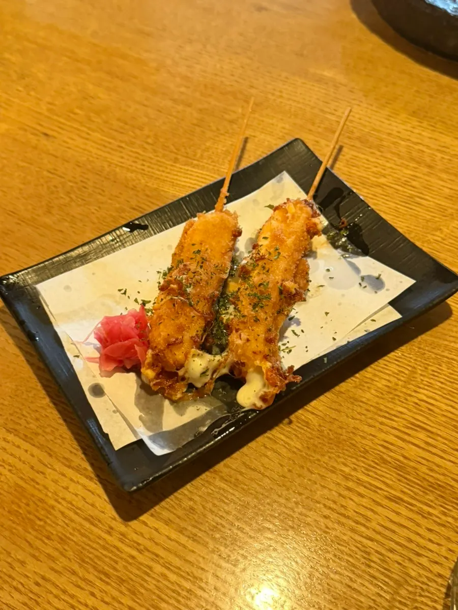 Mozzarella fritters served with ginger