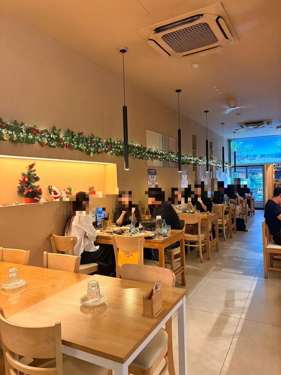 Interior of 12.24 Seomyeon Branch decorated with Christmas lights