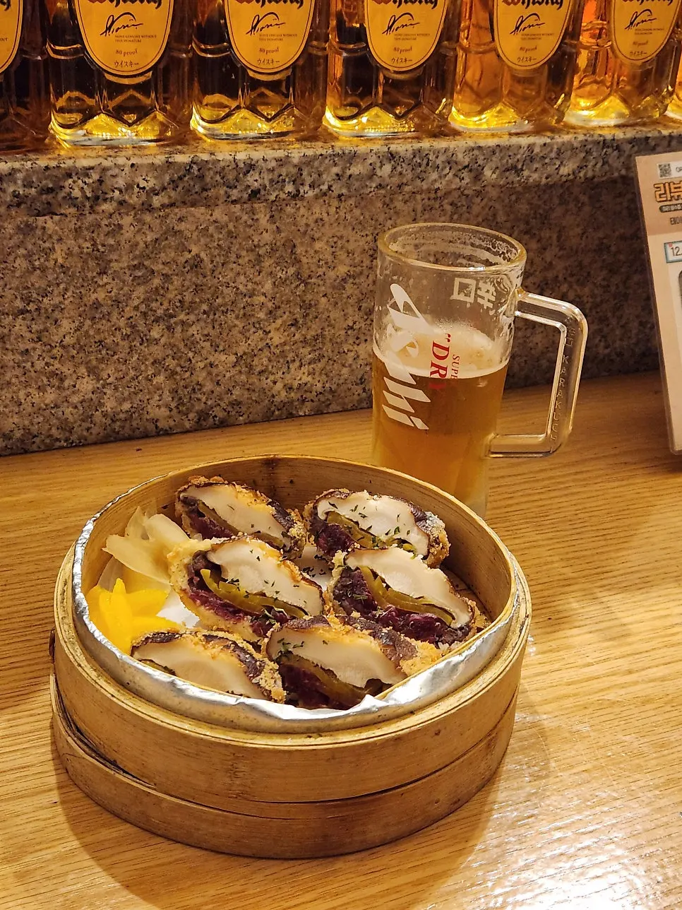 Sashimi with salmon, flounder, and abalone