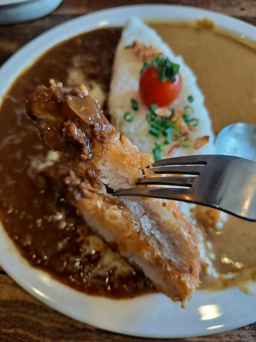 사루각카레 위 바삭한 돈까스 토핑