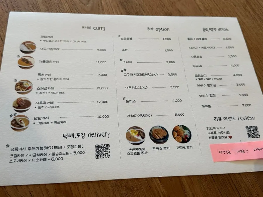 Sarugak20's curry menu board