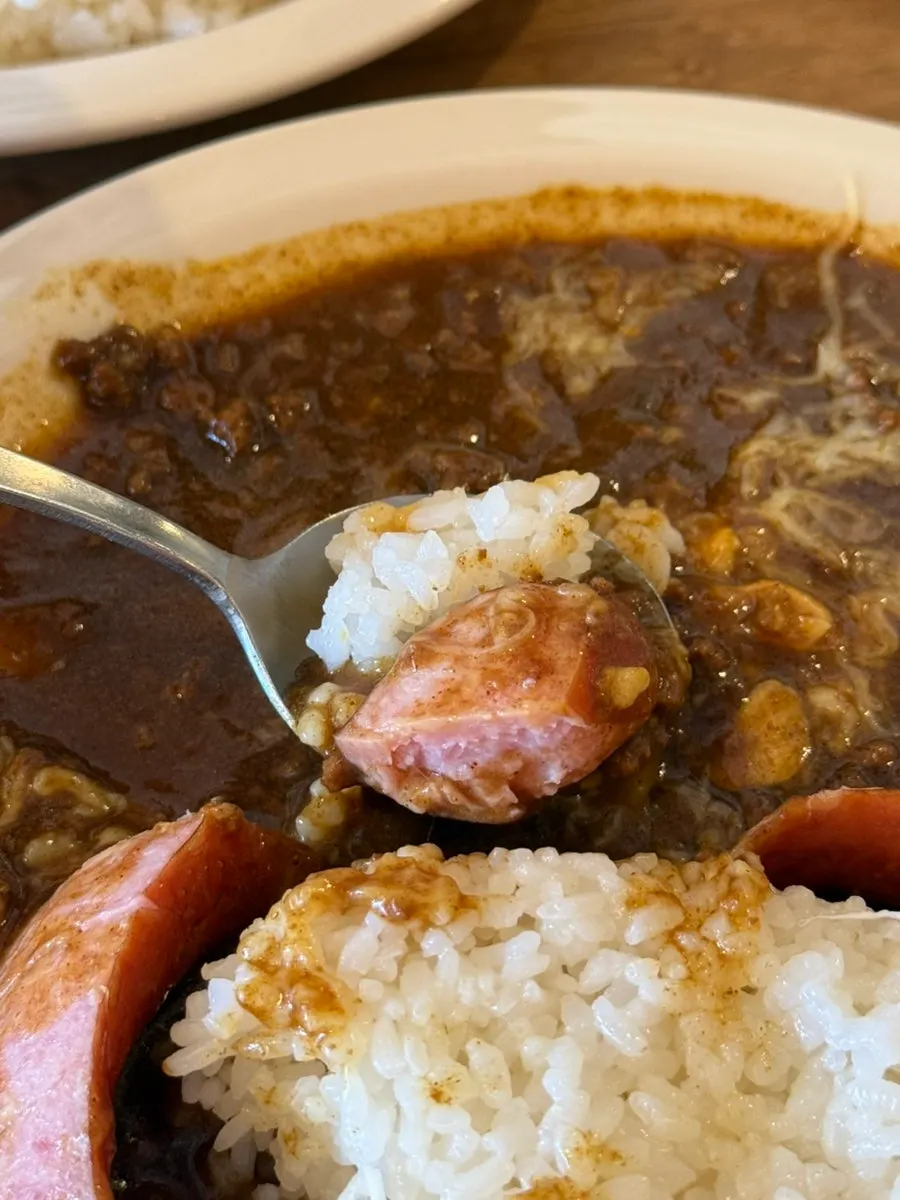 Special curry sauce with visible ground meat