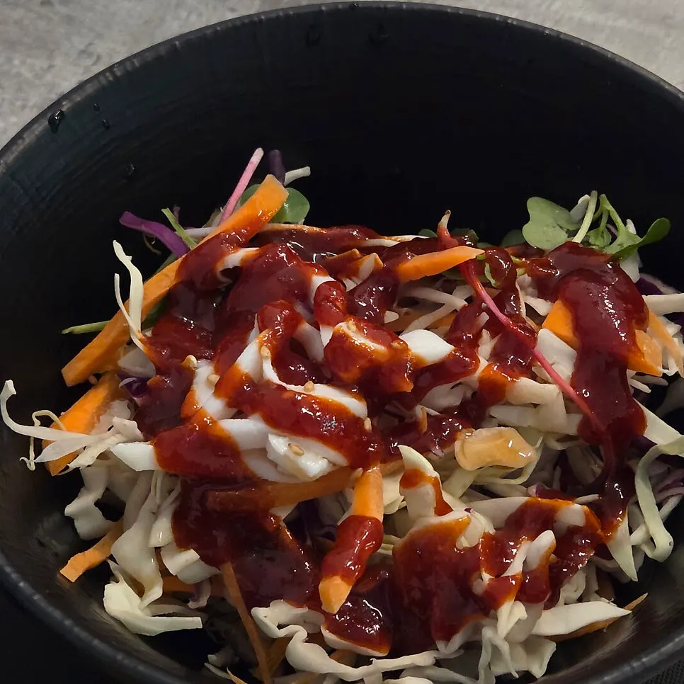 Cabbage plate served with chojang sauce