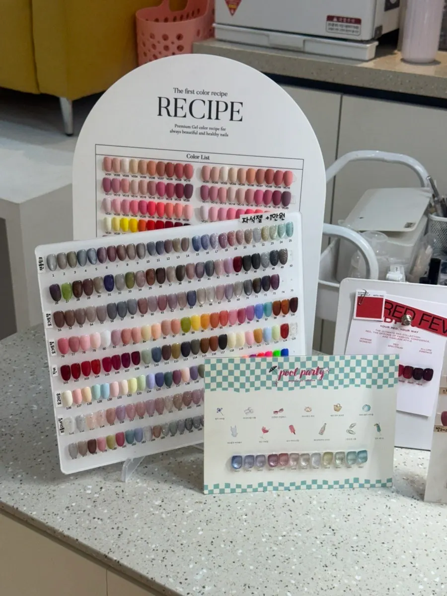 Gel colors displayed in the nail zone