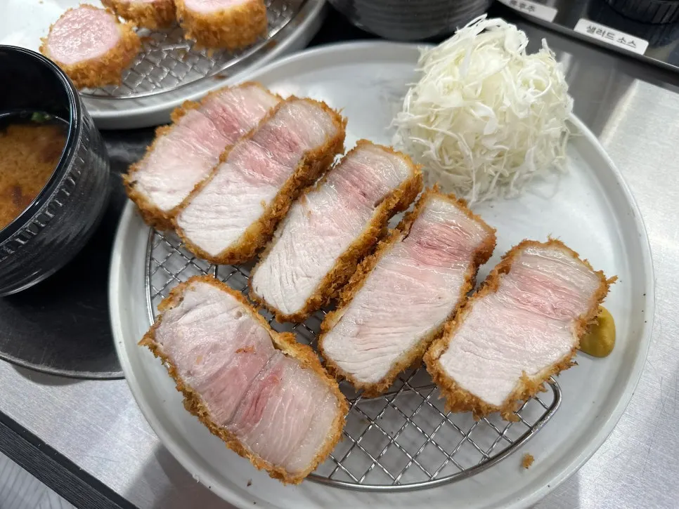 A plate of Jeju black pork premium loin katsu