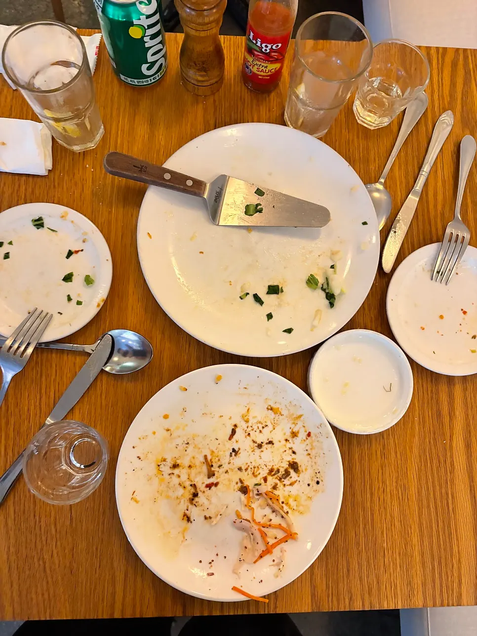 A cleared plate on the Pickles table