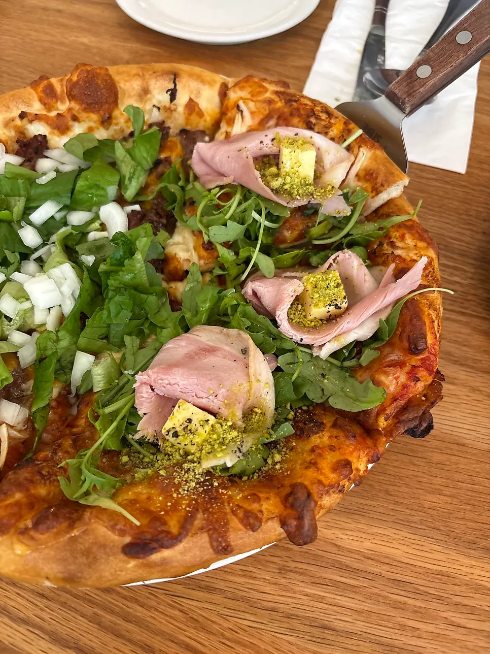 One side of jambon-beurre pizza