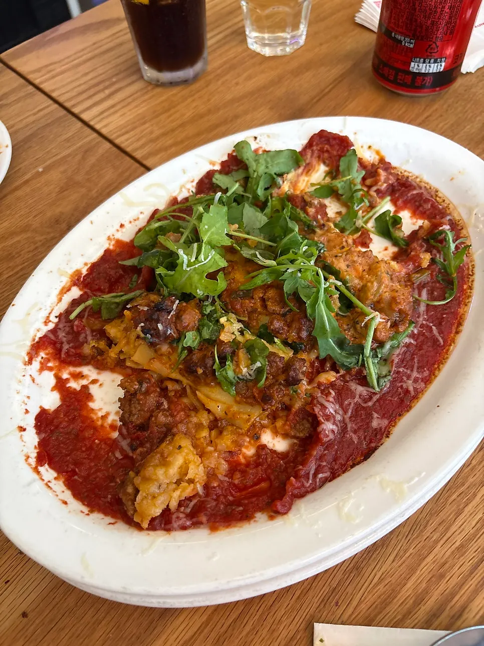Pizza and lasagna meal