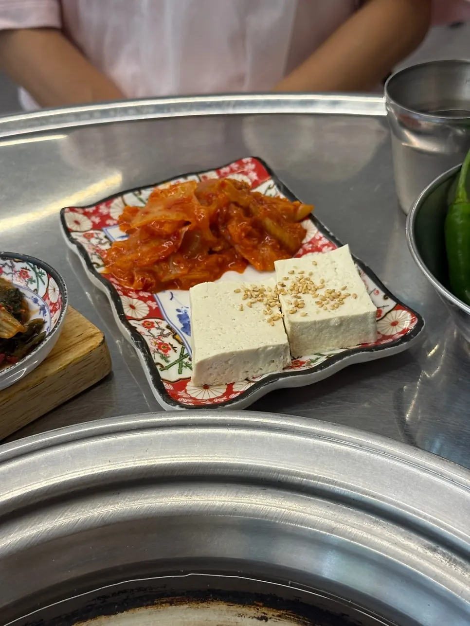 Complimentary tofu kimchi