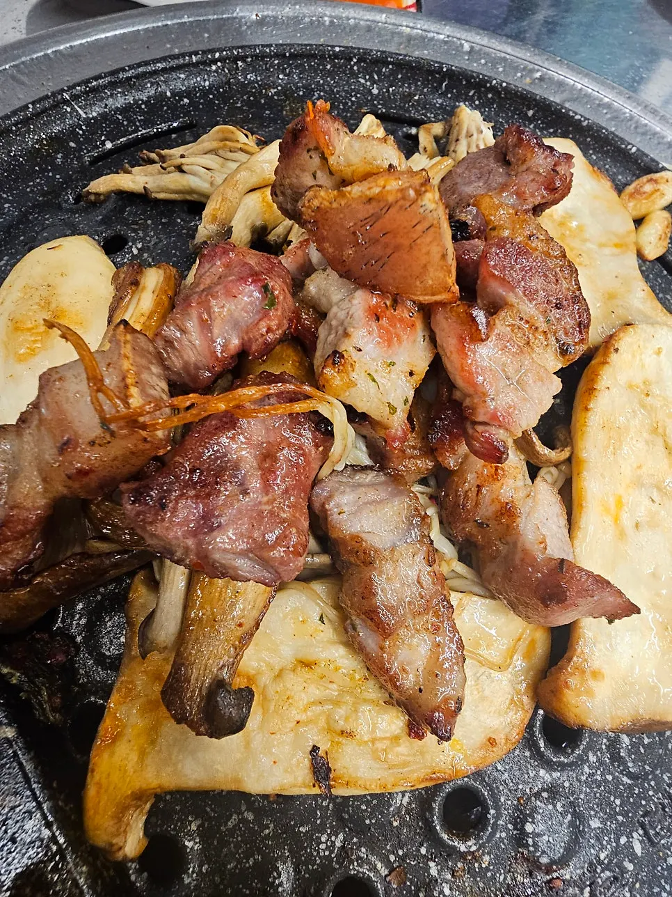 Rare pork cuts grilled crispy