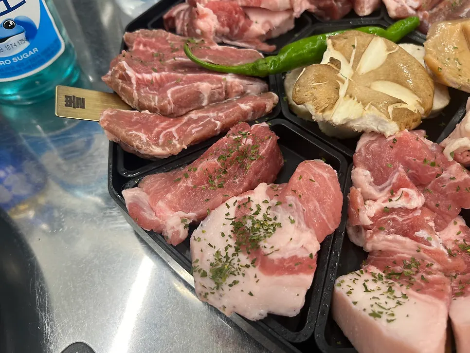 Pork rare cuts on the grill