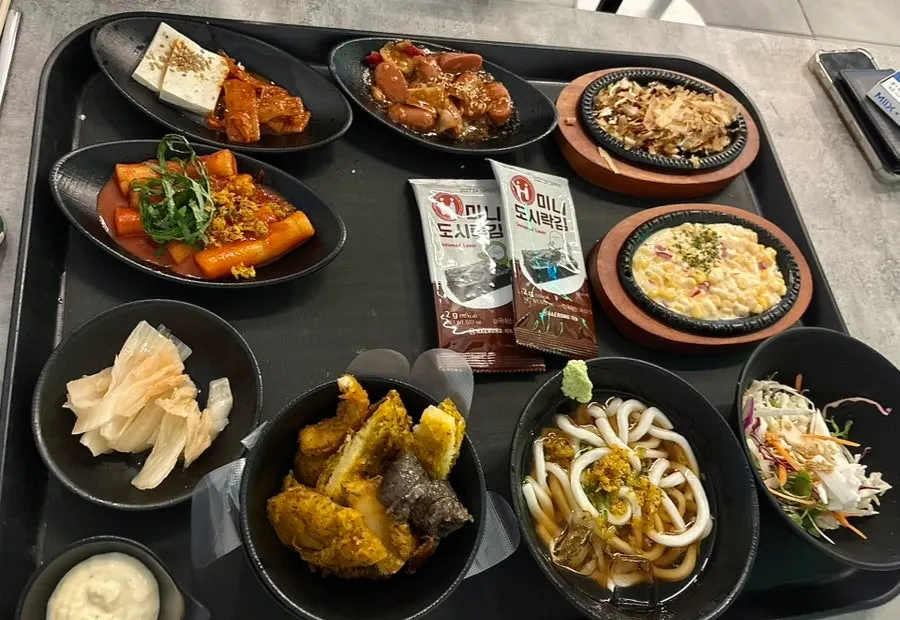 Table full of side dishes set out