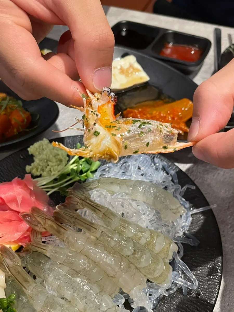 Table view showing the extra banchan menu options