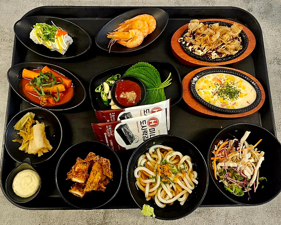 Table set with banchan at Rigo Susan