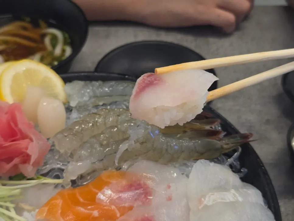 Plate of four kinds of aged sashimi