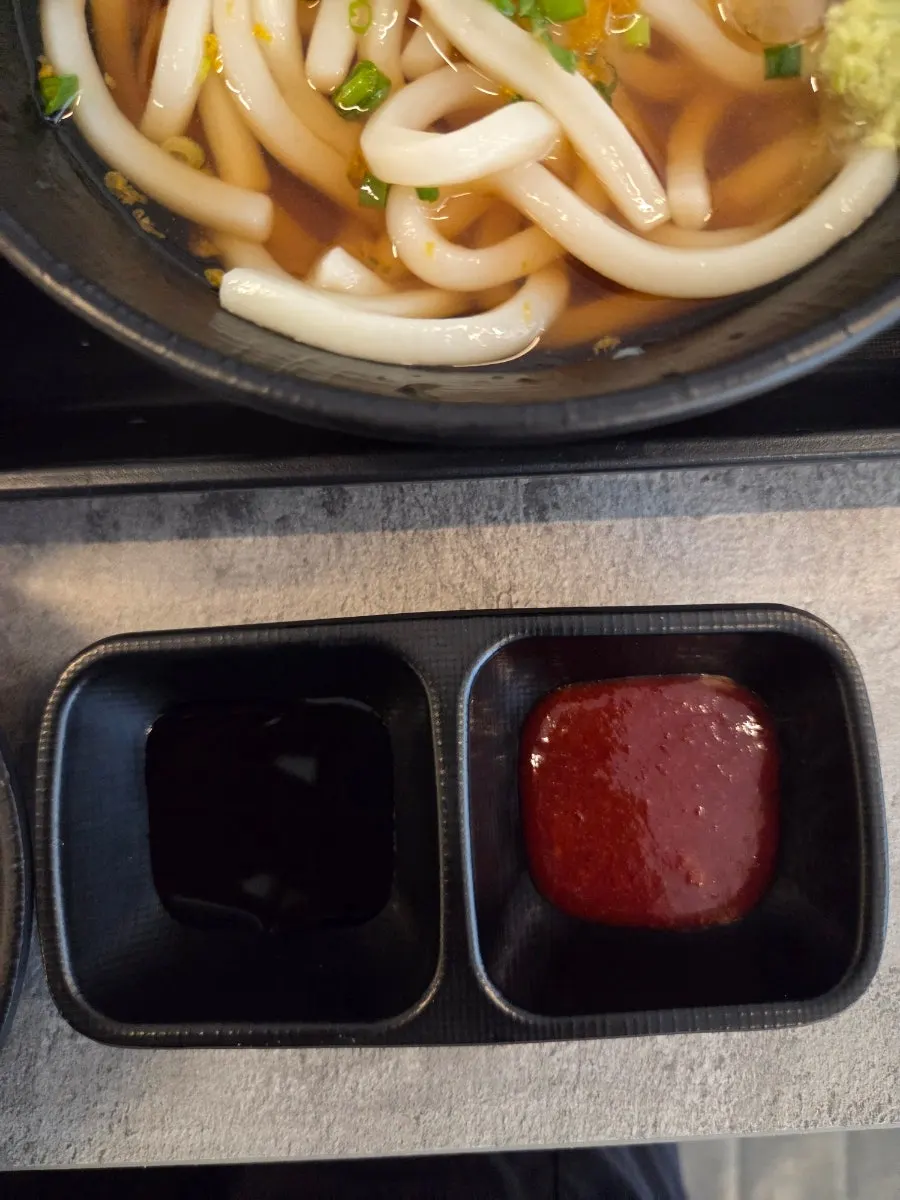 Cold udon with springy noodles