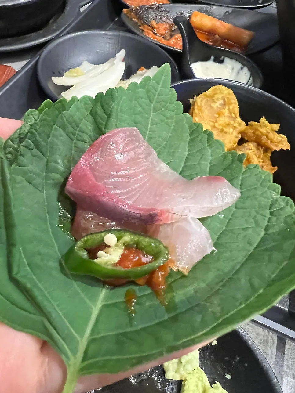 새방어 밀치 연어 생새우 모둠회 한상